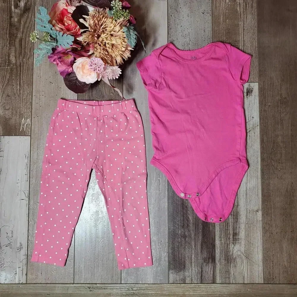 Pink Baby Girl Barbiecore Outfit Clothing Bundle Size 24m EUC